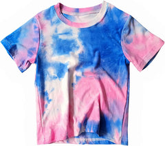 Boys Girls Summer Tie Dye T-Shirts Unisex Casual Crewneck Short Sleeve Tops Toddler Kids Relaxed Fit Tie-Dye Basic Tees