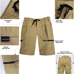 INGEAR Boys Cargo Jogger Pants, Elastic Waist, Zipper Pockets, Casual School Trousers