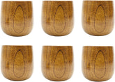 JapanBargain 4103+4079, Wooden Tea Cup and Saucer Set Wooden Water Mug Coffee Mug Japanese Zen Style Teacup 4 ounce
