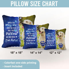 Custom Photo Four Paws, One Heart, Personalized Pet Memorial Throw Pillow (Insert Included), Dog Passing Away Gifts, Dog Remembrance Gift, Loss of Cat Sympathy Gift, Pet Loss Gifts