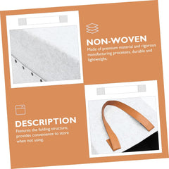 Ciieeo Felt Laundry Basket Hamper with Handle Foldable Storage Bin for Clothes Toys and Sundries Sturdy Material Grey Color for Bedroom and Bathroom