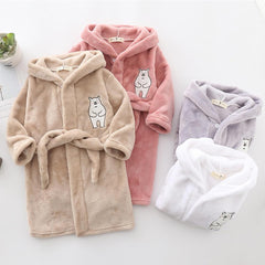 Boys Soft Fleece Girls 𝗣a𝗷amas 𝗦leep𝚠ear Flannel Warm Hooded Towel Kids 𝐁ath𝗿obe Girls Tops Boys Toddler Clothes
