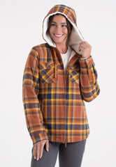 Legendary Whitetails Women's Shacket Berber Lined Shirt Jacket with Drawstring Hood