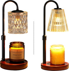 Candle Warmer Lamp with Timer & Dimmer for Jar Candles, House Warming Gifts Birthday Gifts for Women Mom, Home Decor for Livingroom Bedroom, Solid Wood Base Candle Wax Warmer Adjustable Height