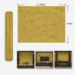 Gold Wallpaper Peel and Stick 15.7"x118" Vinyl Vintage Metallic Gold Contact Paper Matte Textured Self Adhesive Waterproof Removable Metallic Look Wall Paper for Countertop Cabinet Furniture