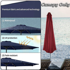 6.5ft/8.8ft/9.8ft Patio Umbrella Replacement Canopy, 6 Arms/8 Arms Sun Umbrella Replacement Cloth for Garden Parasol Canopy Cover, UV Sun Protection(Yellow,8 ribs-3.0m(9.8ft))
