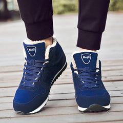 Hiking Boots Women Comfortable Outdoor Anti-Slip Ankle Barefoot Boots Lace Up Fur Lined Casual Booties Woman Hiking Shoes