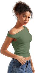 SUUKSESS Women Off Shoulder Tops Sleeveless Shirts Y2K Going Out Crop Tank Top