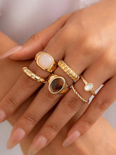 French Minimalist Metal Vintage Ring Set 6 Pieces Party Jewelry for Women Casual Wear