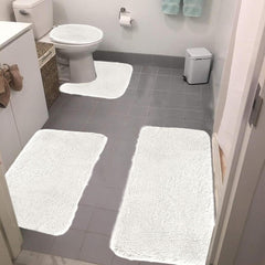 Bathroom Rugs, 4PCS Solid Color Bathroom Rug Set, Bathrooms Rugs for 4 PCS Toilet Mats Soft Comfortable Water Absorption Non-Slip Thick Bath Mat Set
