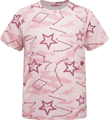 Hularka Girls Boys Summer Short Sleeve T Shirt Star Print Quick Dry Tops Casual Athletic Performance Tees Undershirt