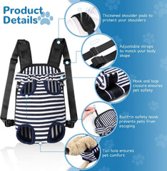 YUDODO Pet Dog Carrier Backpack Adjustable Dog Front Carrier, Legs Out Easy-Fit Dog Travel Backpack Carrier for Hiking Camping for Small Medium Dogs Cats and Rabbit (Small (Pack of 1), A-Black)