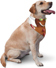 Gingerbread Man Candy Dog Bandana Pet Scarf Accessories for Small Medium Dogs Cats Photo Prop, Triangle Pet Bandanas Adjustable Puppy Bib Washable Dog Kerchief Puppy Neckerchief