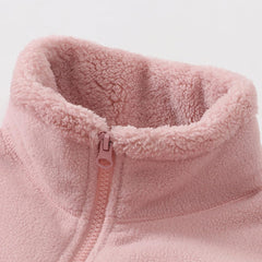 LittleSpring Neutral Boys Girls Fleece Zip Up Jackets with Sherpa Lined