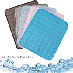 Dog Cooling pad 5 Sizes Cool Ice Silk Moisture-Proof Mattress Cushion Pet Cooling Mat Dog Cat Sleeping Pad Small Animal Cold Bed(Gray,XS (40X30cm))