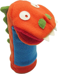 Cate & Levi Hand Puppets - Made in Canada - Eco Friendly Polar Fleece - with Movable Mouth (Dinosaur)