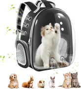Pawaboo Cat Carrier Backpack, Pet Carrier Backpack for Kitties Small Dogs Puppies, Breathable Cat Bag Carrier, Small Dog Travel Backpack Carrier for Kitten Puppy Bunny - Black (up to 22lbs)