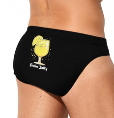 Feelin' Salty Margarita Men's Swimsuit Brief Beach Shorts Bikini Swimwear Sexy Swimming Trunks
