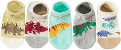 CHUNG Boys Cotton Ankle Socks 5/10 Pack Low Cut Dinosaur Mesh 2-9Y Light Weight Back School Running Sports Casual