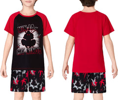 Beezizac Little Big Boys 2-Piece Cozy Pajamas Short Sleeve Cool Summer PJ Set Kid Sleepwear Size 6-18