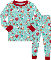 Boys Holiday Themed Long Sleeve Pajama Set Festive Print Family Sleepwear Soft Two Piece Loungewear For Kids