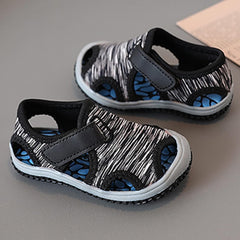 Boys Girls Open Toe Sandals Adjustable Strap Leather Rubber Sole Flat Shoes Lightweight Cool Beach Non-Slip Sandals