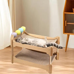 Cats Tree with Sisal Post and Wood Frame for Indoor Cats Comfort Furniture Protector Entertainment Scratcher