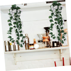 Purple Artificial Flower Silk Fake Plant Hanging Flower Vines for Wedding Home Decor Office Cafe