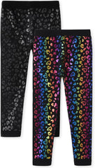 The Children's Place Girls' Fleece Lined Leggings 2 pack