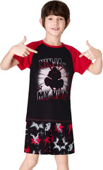 Beezizac Little Big Boys 2-Piece Cozy Pajamas Short Sleeve Cool Summer PJ Set Kid Sleepwear Size 6-18