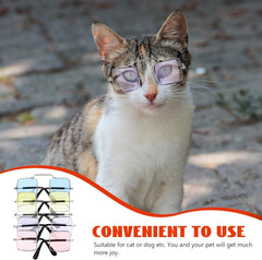 5 Pieces Dog Sunglasses Funny Pet Sunglasses Small Dog Sunglasses Classic Retro Circular Pomeranian Sunglasses Eyewear Photos Props Accessories Cosplay Glasses