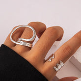Hollow Arc Ring Ensemble, Sleek Jewelry Accessories, Wearable Stacked Rings, Modern Gift Design