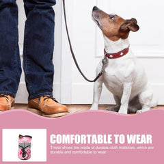 Dog Shoes Dog Shoes 2 Pairs Dog Boots Lovely Puppy Shoes with - Sole Breathable Adjustable for Hot Pavement and Rainy Day Puppy Booties Booties VIP Pets