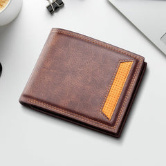 Men Wallet, Soft Leather Men Bifold Wallet Slim Wallet with a Flip ID Window, 9 Cards Slots and 2 Cash Pocket(Black)