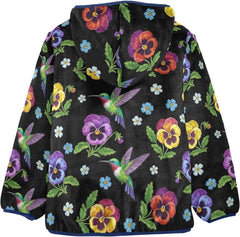 CHIFIGNO Colorful Pansy Flowers Toddler Boy Hooded Jacket Light Thick Sweatshirt Jacket 3T
