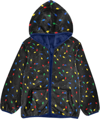 CHIFIGNO Colorful String Lights Boy Winter Coat, Toddler Boys Zip up Hoodie Warm for Fall Winter Spring 3T
