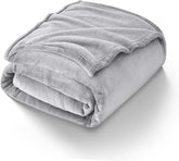 Magshion Calming Dog Blankets for Large Dogs, Machine Washable, Fluffy Flannel Throw Blanket for Couch, Bed, or Car from Stains, Spills or Pet Fur, 50 x 61 Inches, Light Gray