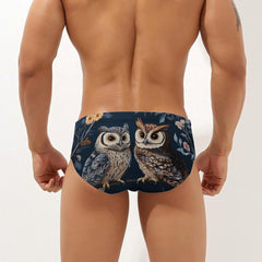 Blue Owl Men's Swimsuit Brief Beach Shorts Bikini Swimwear Sexy Swimming Trunks