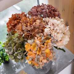 Artificial Flowers Fake Flower,Artificial Flower Fade-Resistant Simulated Hydrangea Realistic Fake Plant for Home Weddings Decoration Green