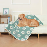 BEAUTYZOO Waterproof Dog Blankets for Small Dogs Washable- Reversable Dog Blanket for Furniture, Sofa, Couch, Crate, Car- Soft Sherpa Dog Throw Plush Pet Bed Blanket Cat Puppy Kitten, 24"x32" Blue
