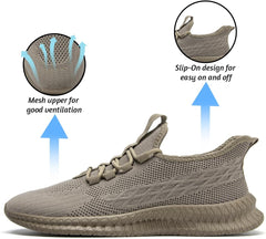 Running Shoes for Men Casual Slip on Tennis Walking Sneakers Lightweight Breathable Mesh Fashion Gym Athletic Sports Workout Non Slip Trainers