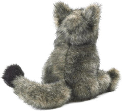 Folkmanis Small Coyote Hand Puppet, Gray; White; Black