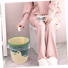Ciieeo 1pc Lovely Bear Pattern Waste Storage Bin Plastic Trash Can for Office Home Hotel Convenient Open Design for Easy Disposal Versatile Use Living Room Kitchen Bathroom