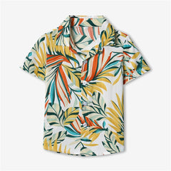 Boys Hawaiian Shirt Short Sleeve Button Down Shirts Toddler Lapel Top Kids Baby Summer Casual Tropical Beach Clothes