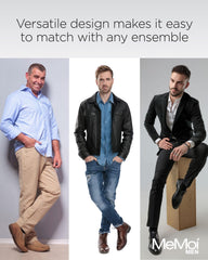 MeMoi Men's Rayan Blend Solid Ribbed Crew Socks