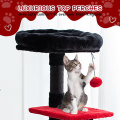 49in Cat Tree with Scratching Posts,Window Perch,Condo, Basket,Tunnel, Pompoms, Kittey Tower for Indoor Cats,Light Gray