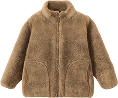 CECORC Mommy and Me Fleece Jacket for Boys and Girls, Soft & Cozy Full-Zip Flannel Coat, Winter Warm Stand-Collar Outerwear