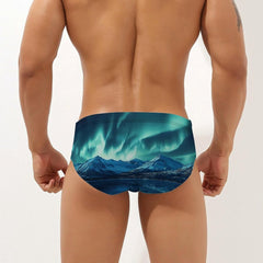 Aurora Lake Men's Swimsuit Brief Beach Shorts Bikini Swimwear Sexy Swimming Trunks