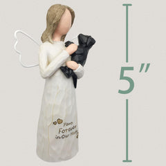 Dog Memorial Gifts for Loss of Dog, Dog Sympathy Gifts in Memory of Passing Away Pet Dog, Resin Dog Angel Figurine for Dog Mom and Dog Lovers, Black