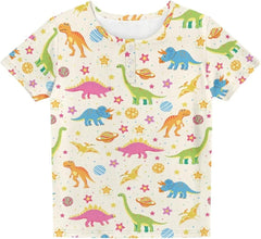 Girls Short Sleeve T Shirts Casual Kids Summer Tops with Button Cute Graphic Teesfor Girls 2-16 Years